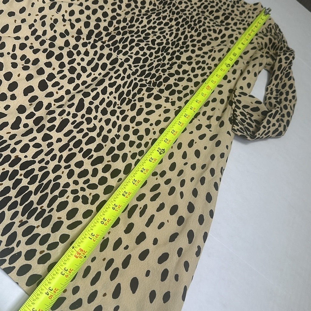 J. Crew Jules Mini Dress Lined Cheetah Tan Black 3/4 Sleeve‎ Size 2 - Picture 12 of 14